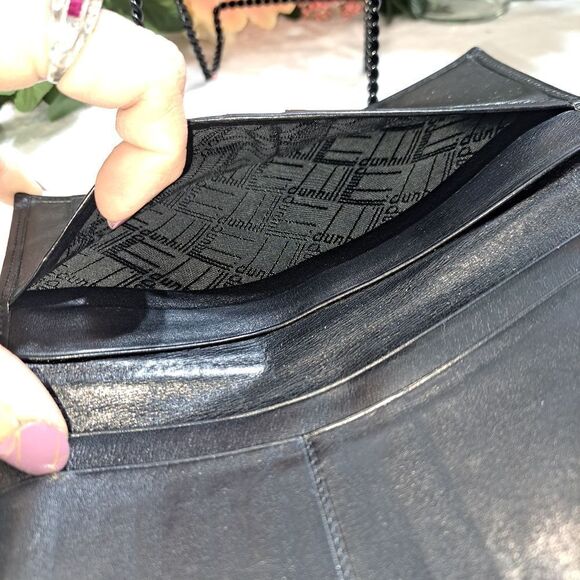 Dunhill Black Leather Checkbook Wallet - Picture 5 of 10